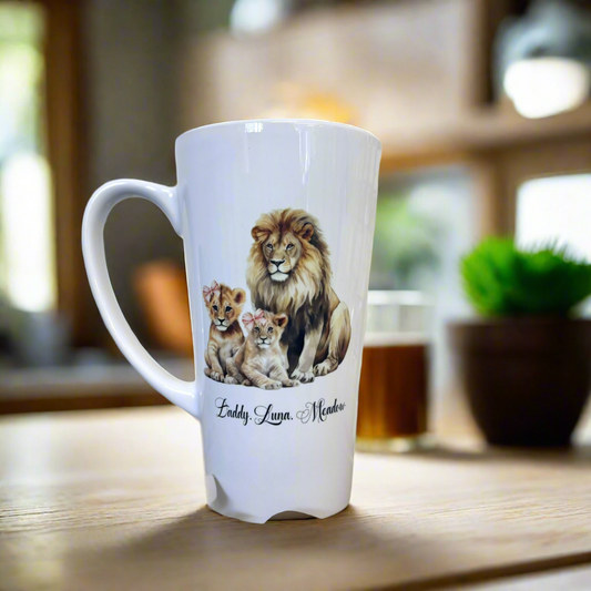 Lion and his Cubs 17oz Latte Mug