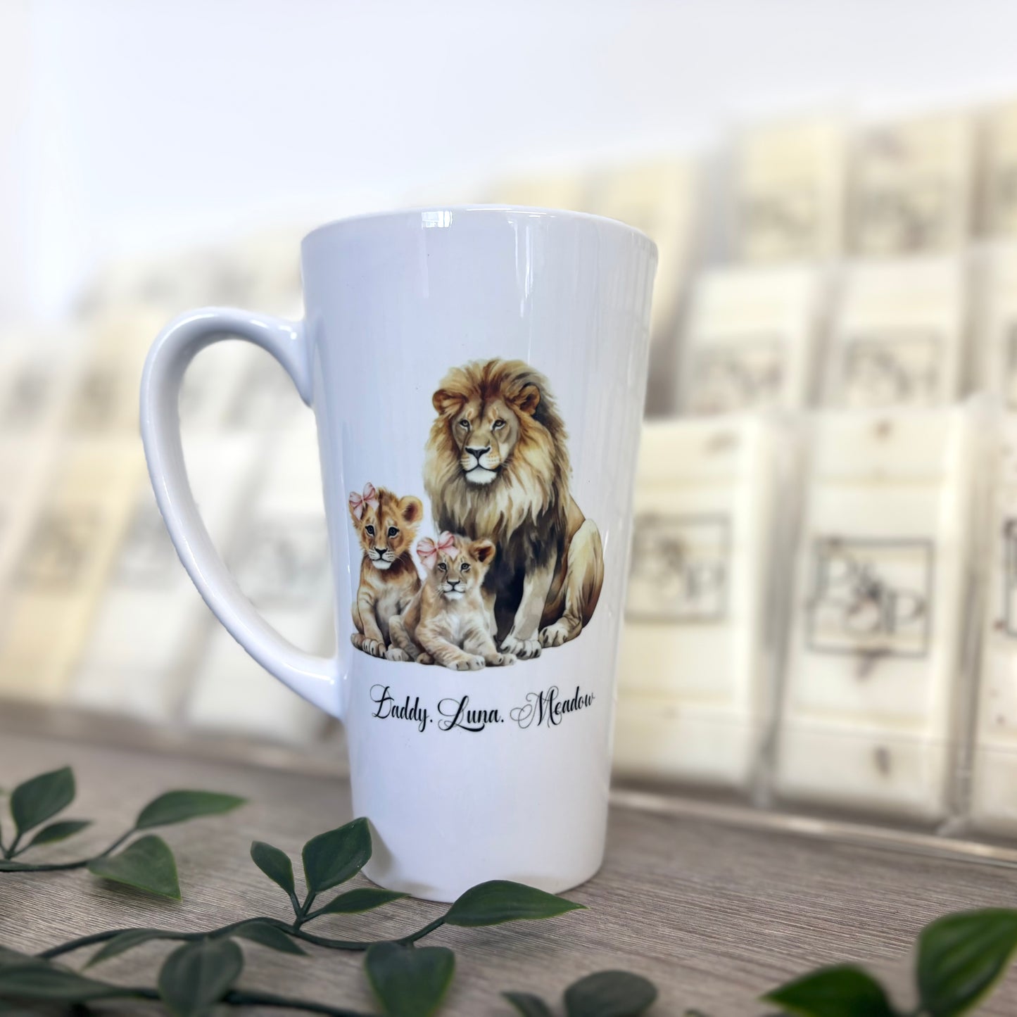 Lion and his Cubs 17oz Latte Mug