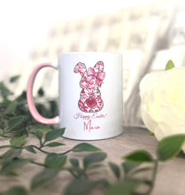 Bunny Mug “Happy Easter” Pink Handle Mug