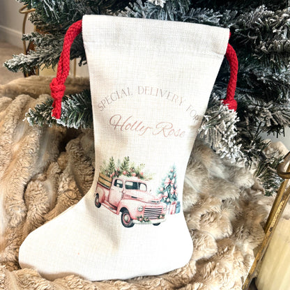 Santa Sack Pink Christmas Truck