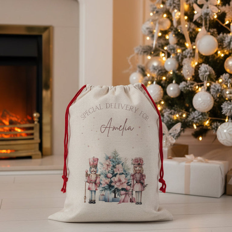 Pink Nutcracker Santa Sack
