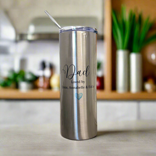 “Loved by” Silver Stainless Steal Tumbler