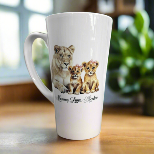 Lioness and her Cubs 17oz Latte Mug