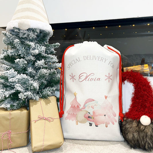 Santa Sack Pink Santa