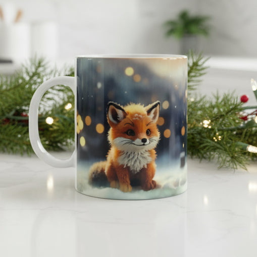 Plastic/ Polymere Mug Christmas Fox Designs