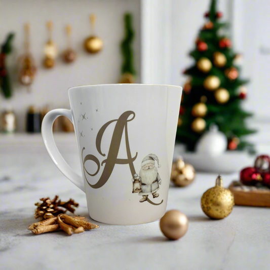 Neutral Santa Initial Mini Latte Mug