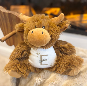 Highland Cow Bear with Initial & Name