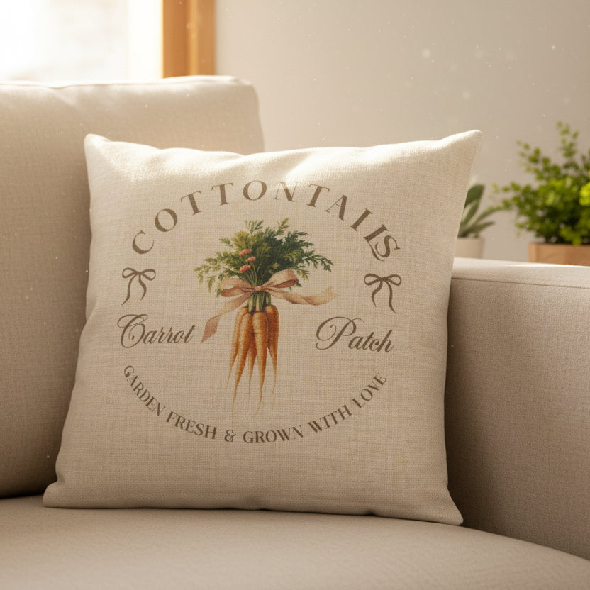 Vintage Spring Carrot Design Cushion