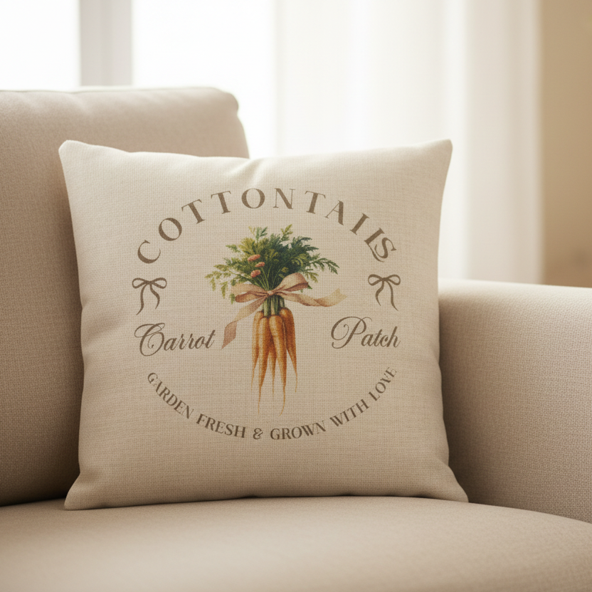 Vintage Spring Carrot Design Cushion
