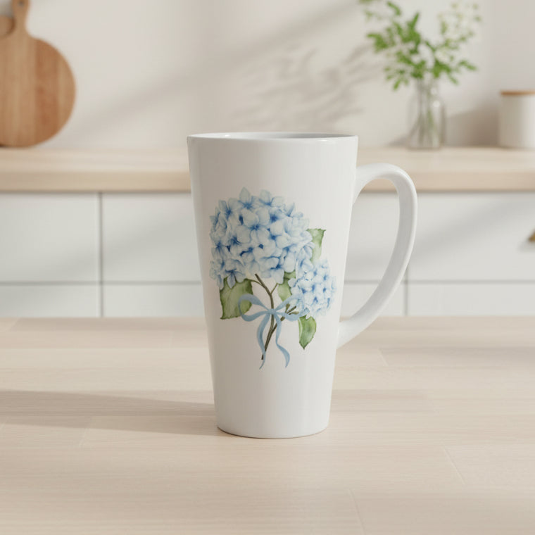 Hydrangeas 17oz Latte Ceramic Mug 17oz
