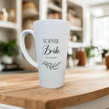 Bride/ Bridesmaid Floral 17oz Latte Mug
