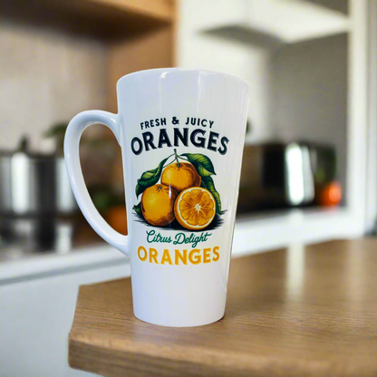 Fresh & Juicy Oranges Fruit 17oz Latte Mug
