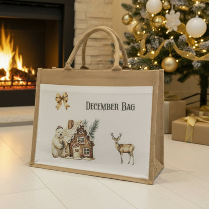 Christmas Eve Tote Bag - Polarbear & Reindeer