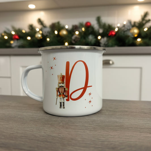 Metal Enamel Mug - Initial Nutcracker