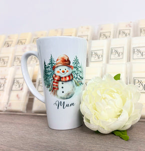 New Latte Ceramic Mug 17oz inc Box Snowman Design