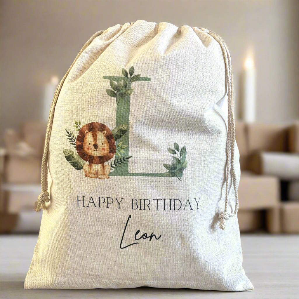 Initial Lion Birthday Sack