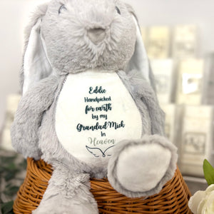 Floppy Rabbit Plush Teddy -“Handpicked for Earth” with Angel Wings