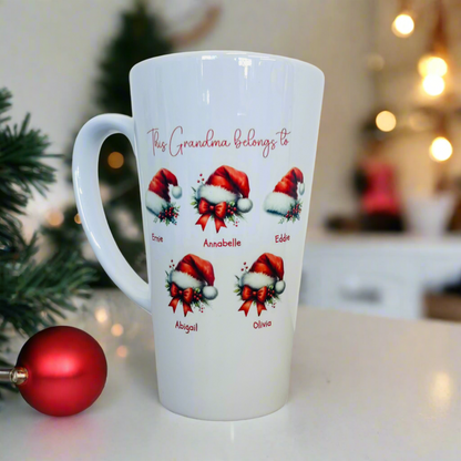 Santa Hat Family 17oz Latte Mug