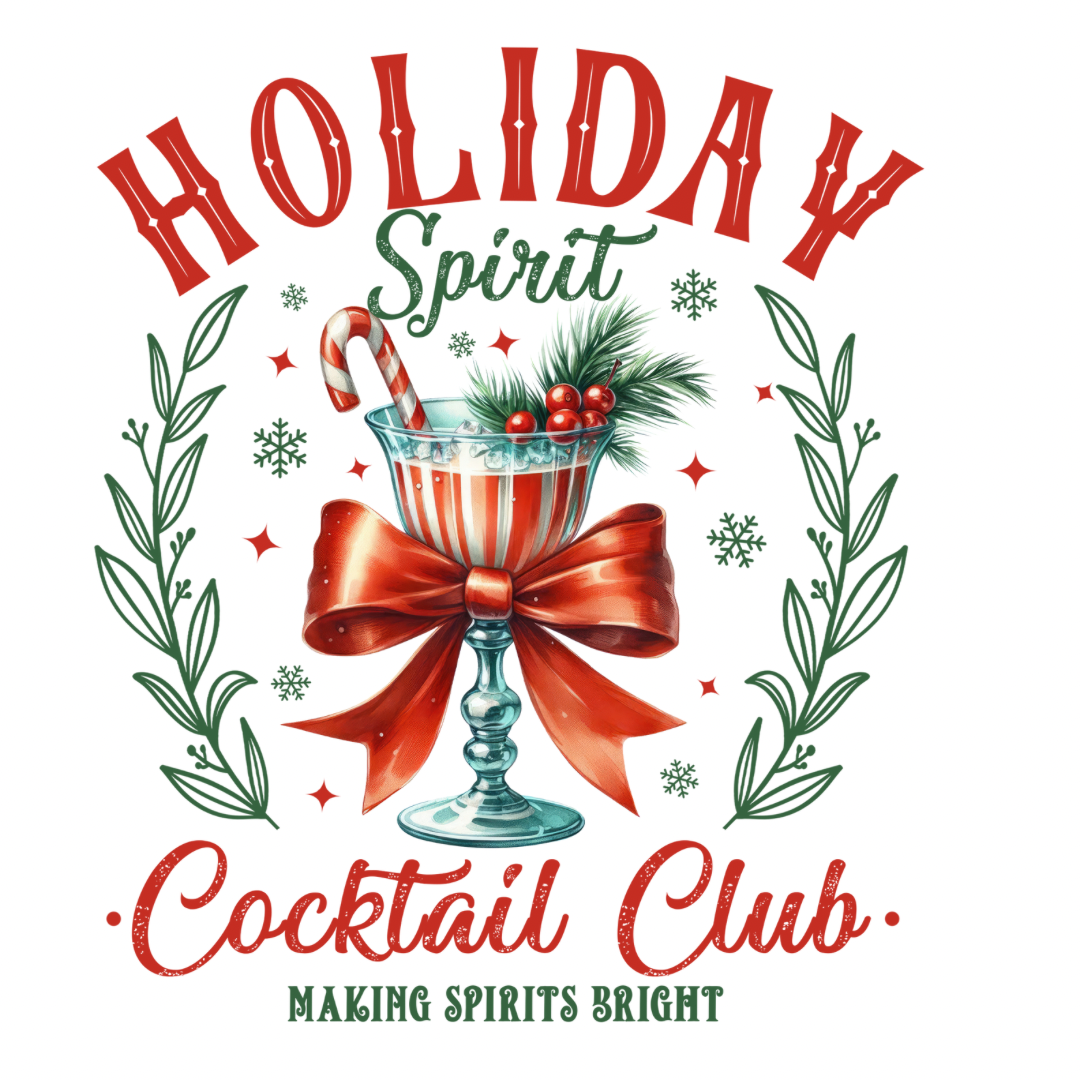 Holiday Spirit Cocktail Club (Splash Back/ Chopping Board &filled Cushion)