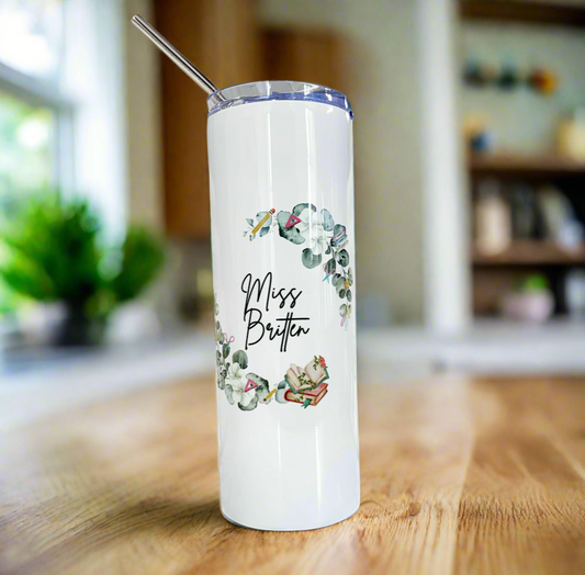 Teacher Half Wreath Tumbler