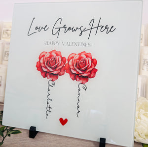 Love Grows Here Valentines Special 30cm Chopping Board / Splashback