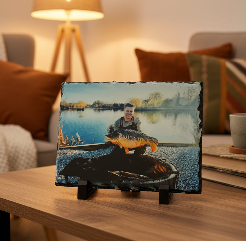 Fishing Rectangle Slate 19cmx15cm