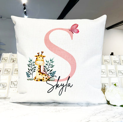 Pink Initial with Giraffe Design  (Various Products)