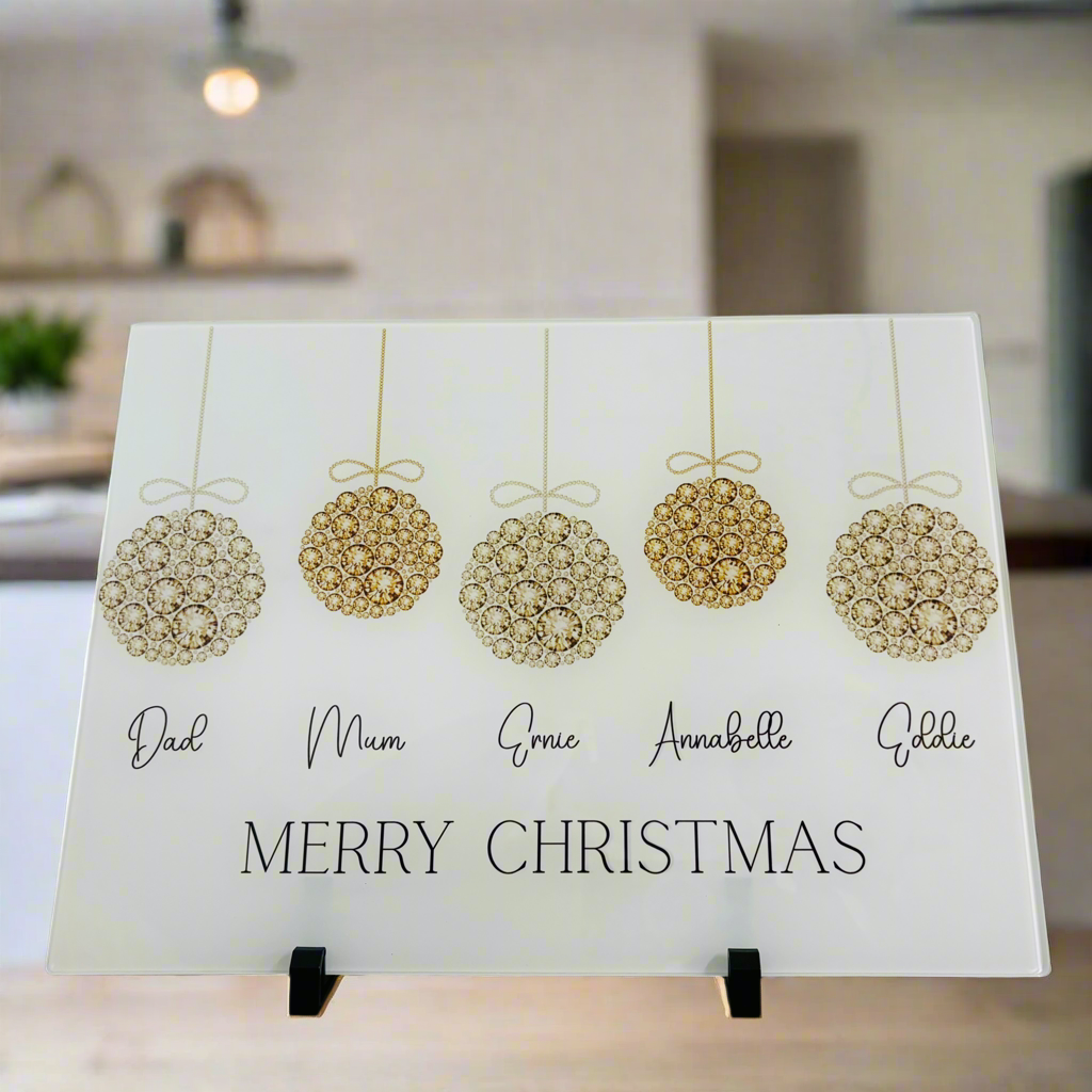 Gold Bauble Family - A3 Splashback / Choppingboard