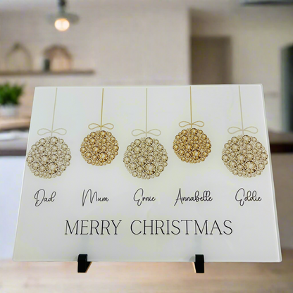 Gold Bauble Family - A3 Splashback / Choppingboard