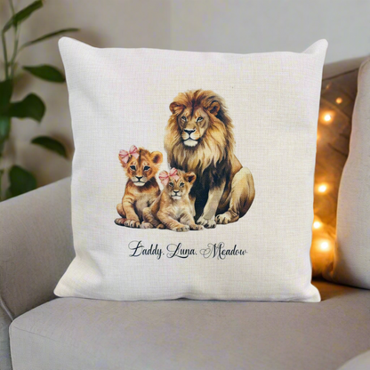 Lion and his Cubs Cushion