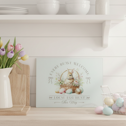 Every Bunny Welcome Vintage Spring Chopping Board A3