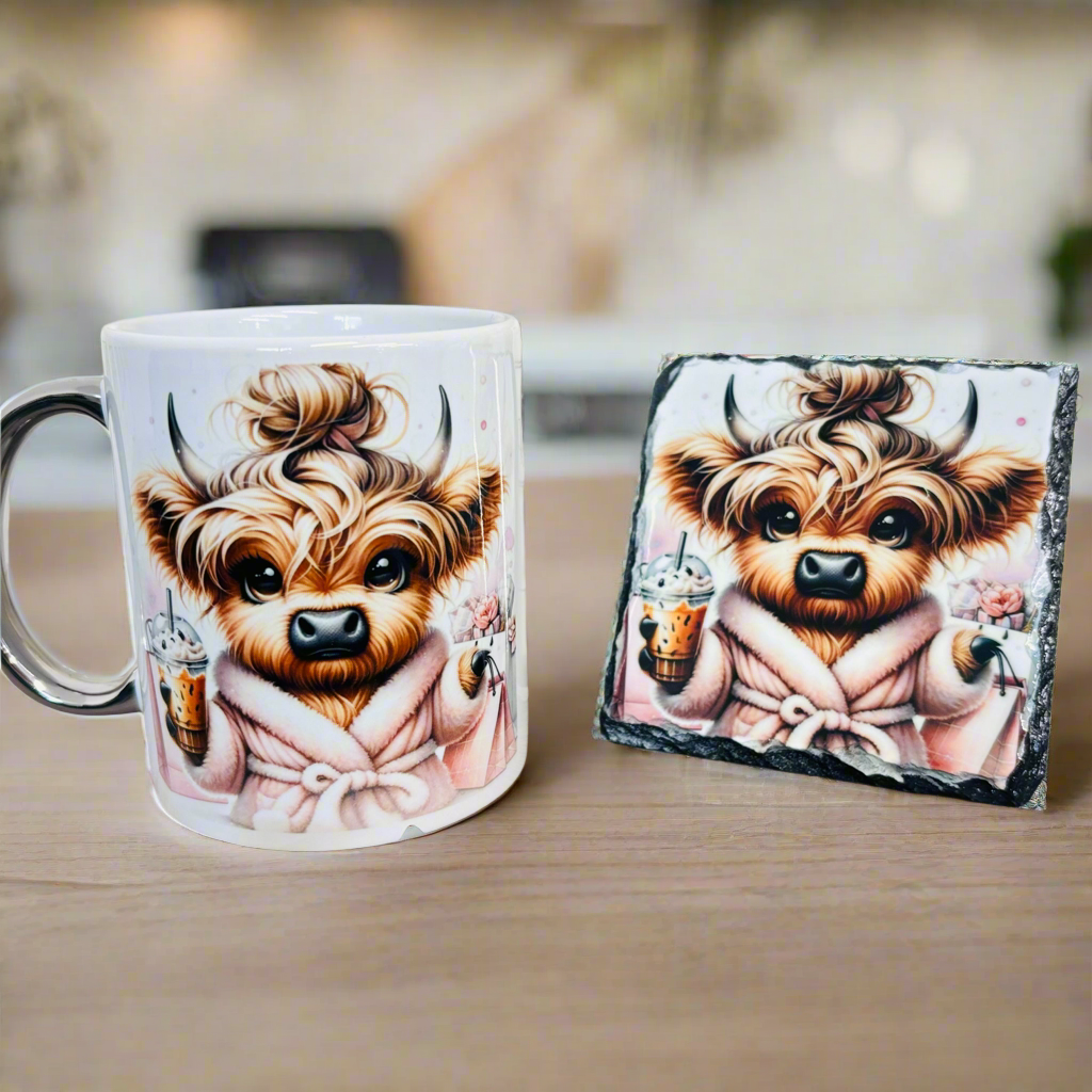 Sassy Cow Mug and Coaster Set