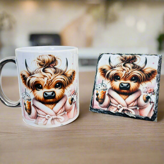 Sassy Cow Mug and Coaster Set