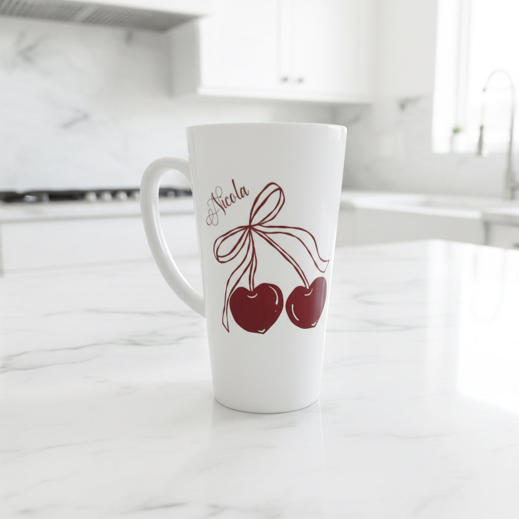 Cherry Latte 17oz Latte Mug