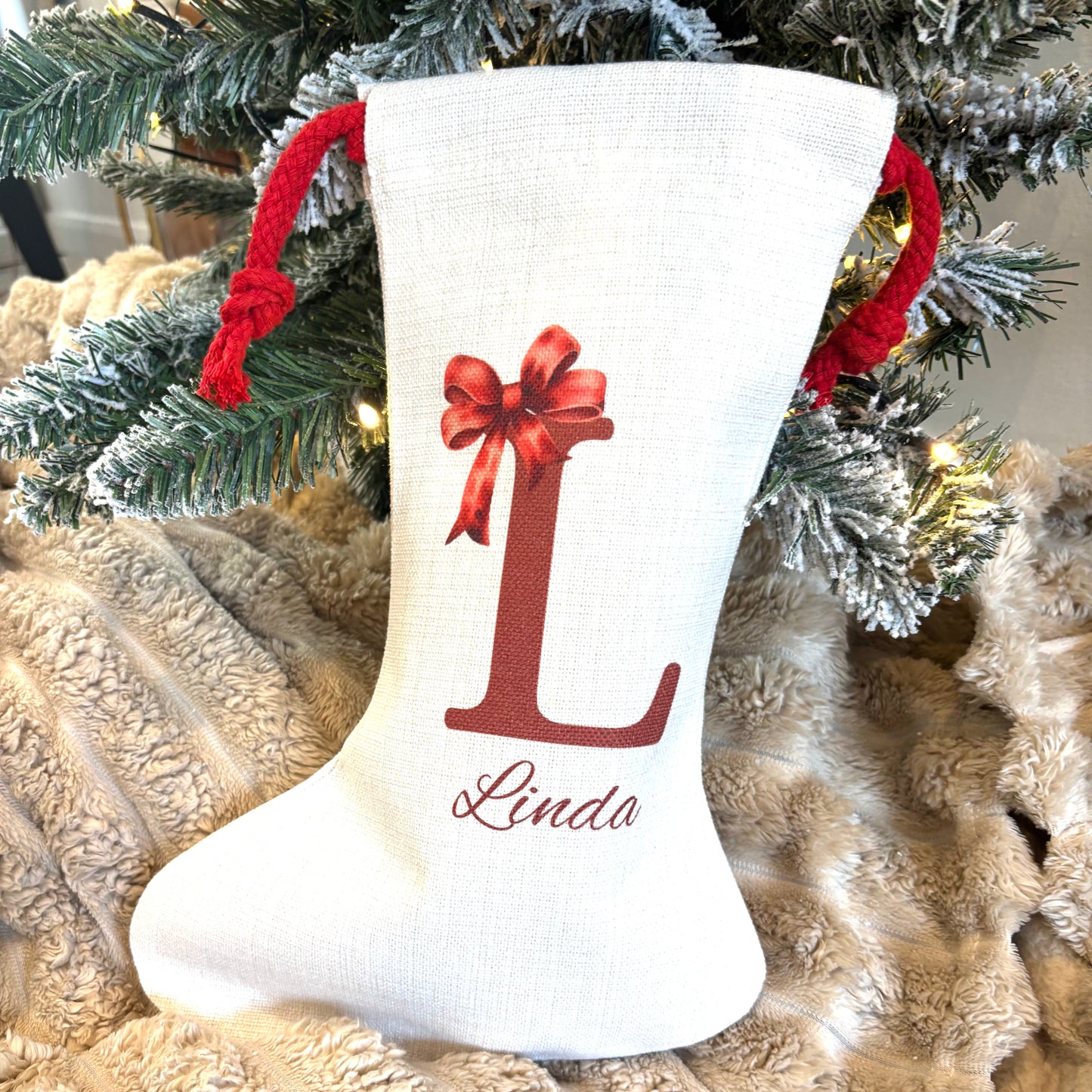 Initial Bow Santa Sack