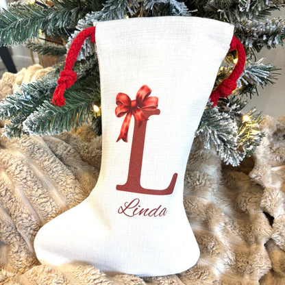 Initial Bow Santa Sack