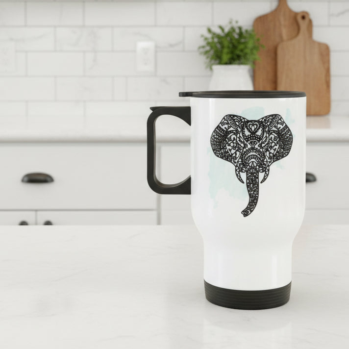 Travel Mug 14oz Elephant / Blue Splash