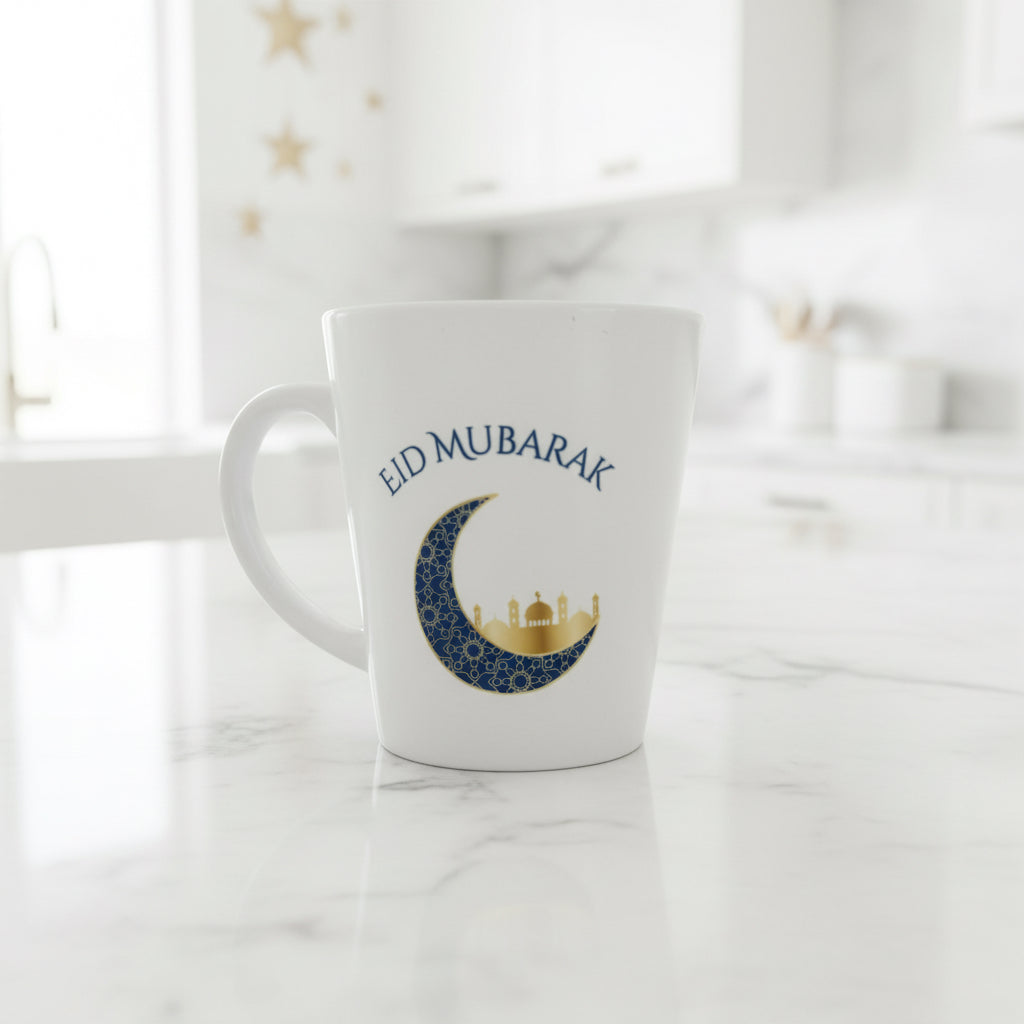 Eid Navy Crescent Latte Mug