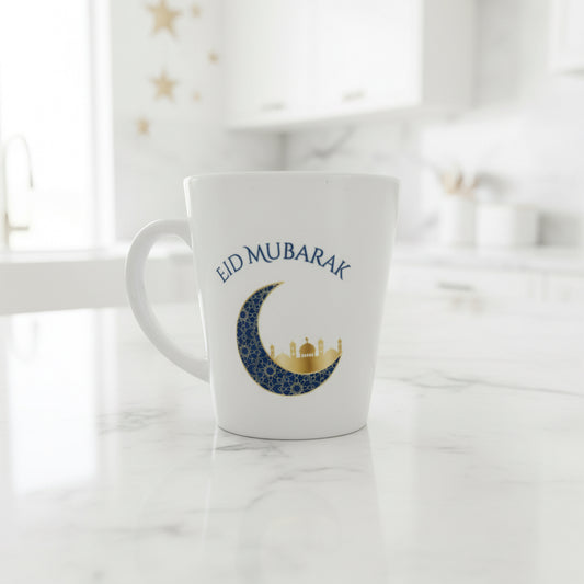 Eid Navy Crescent Latte Mug