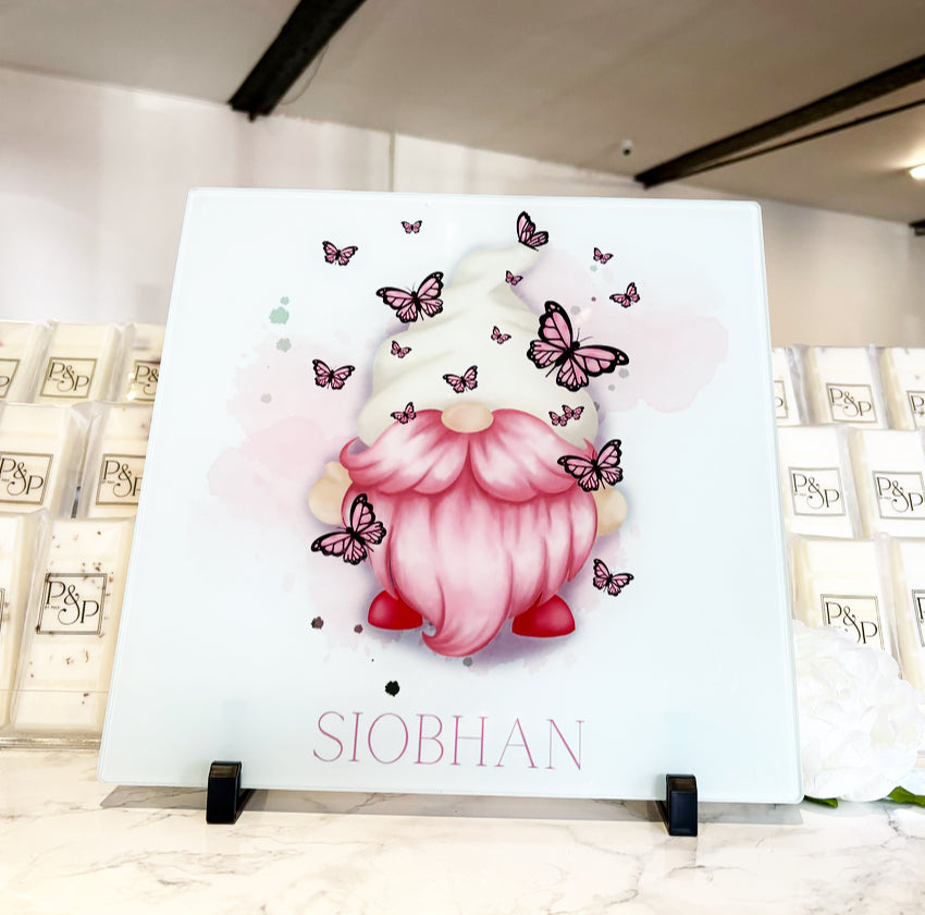 Pink Butterfly Gonk Chopping Board 30cm