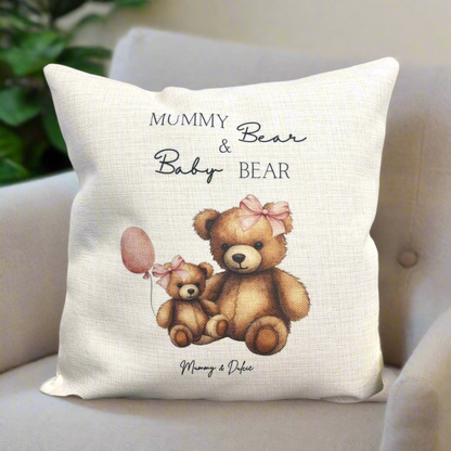 Mamma Bear and Baby Bear (Girl or boy) 40cm Cushion