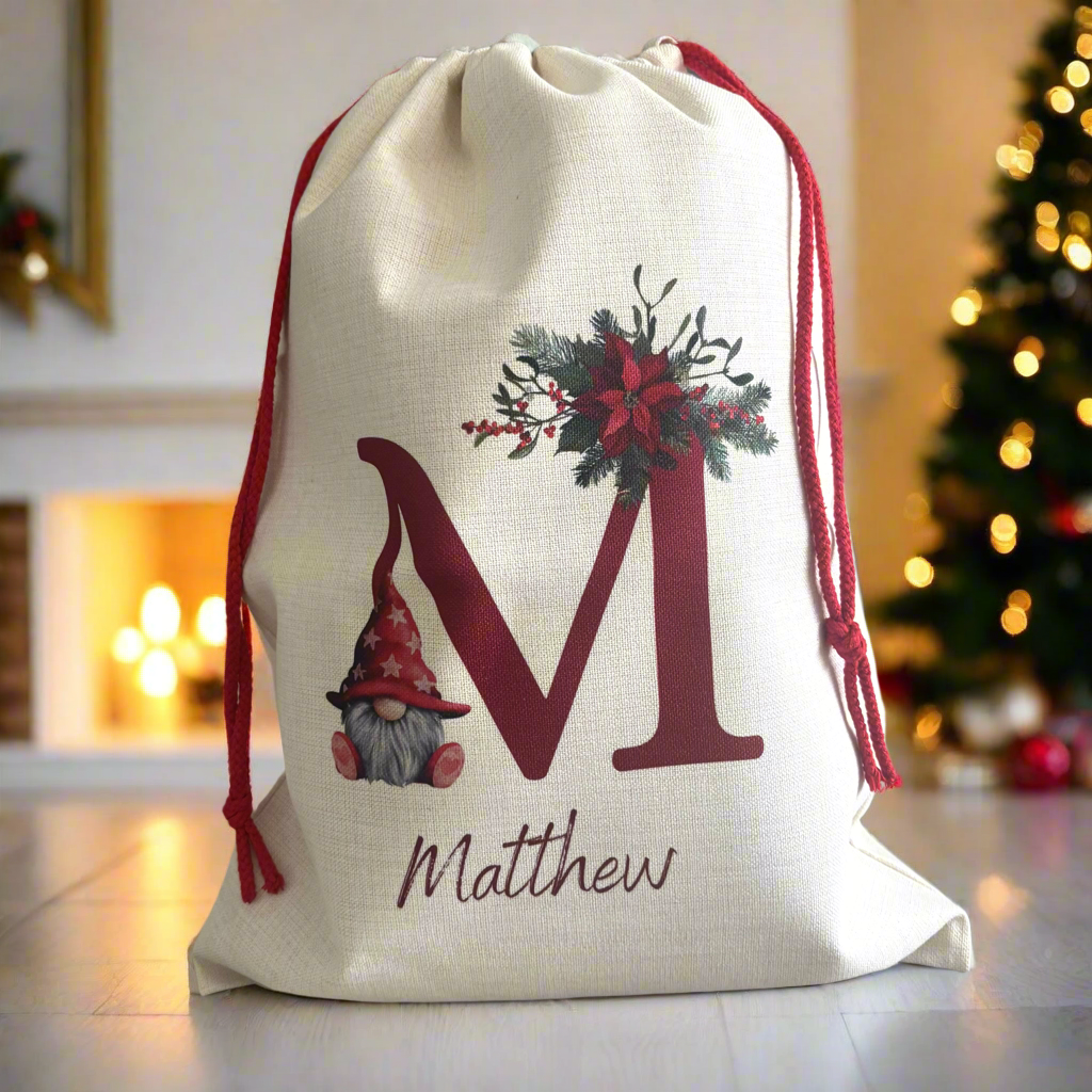 Red Initial Gonk Santa Sack
