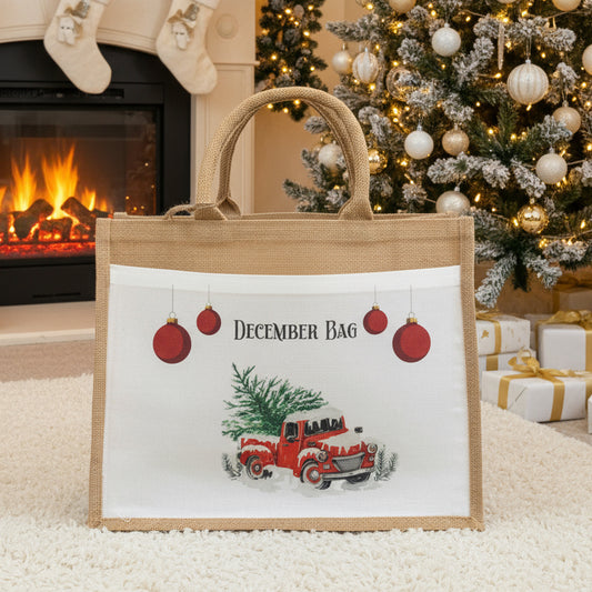 Christmas Eve Tote Bag - Red Christmas Truck