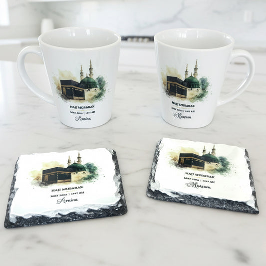 Hajj Mubarak Mini Latte and coaster bundles