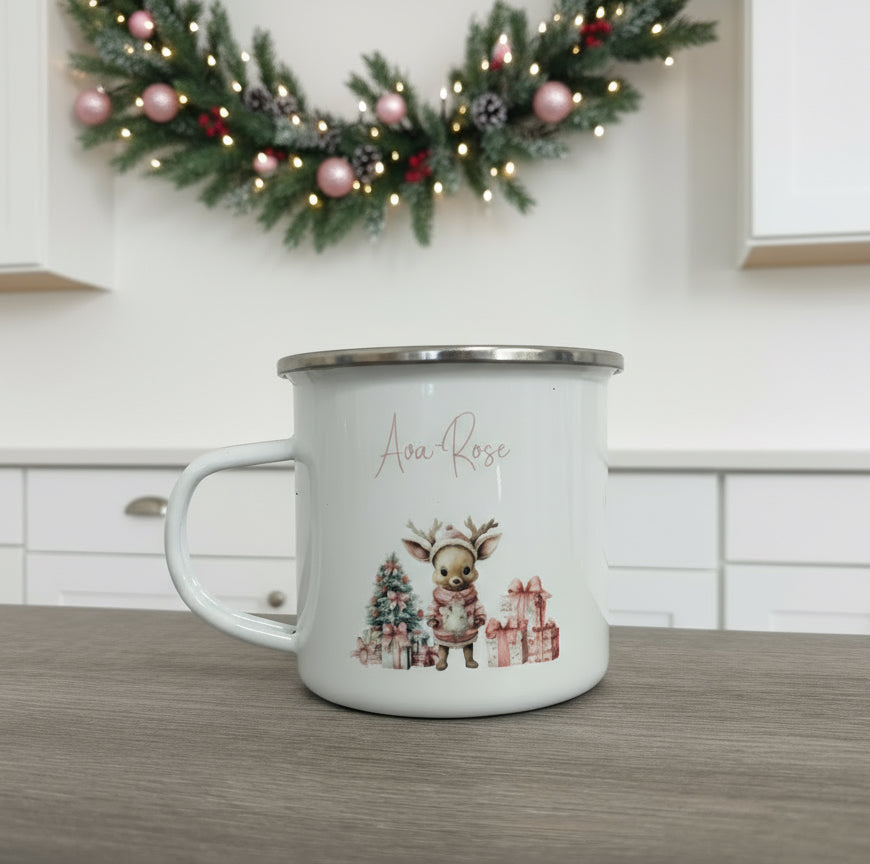 Metal Enamel Mug - Baby Reindeer