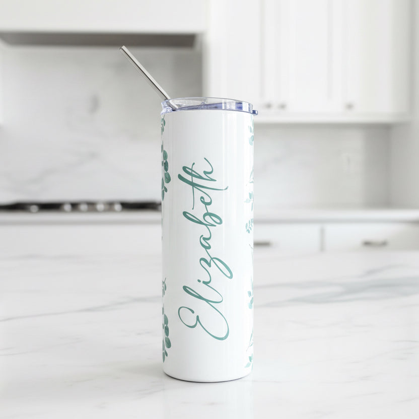 Sage Green Eucalyptus Named Tumbler