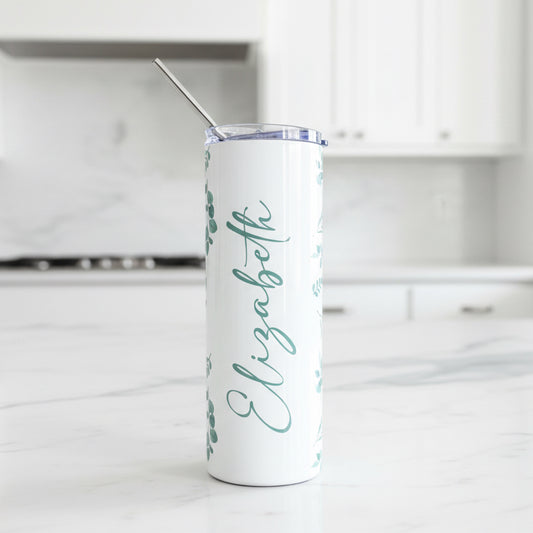Sage Green Eucalyptus Named Tumbler