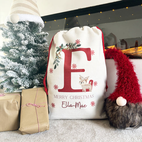 Santa Sack Initial Reindeer