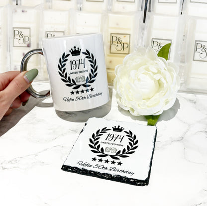 Year of Birth Mug and Coaster Set