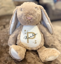 Brown Floppy Rabbit Plush with Initial & Name